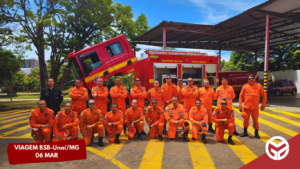 Militares do CBMDF realizam visita técnica em Unaí/MG para testes operacionais na viatura ASE P320, que será incorporada à corporação em breve.